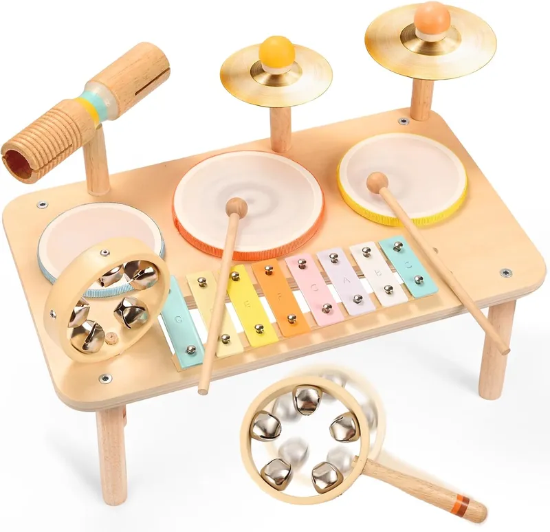 WINGYZ Kids Drum Set – 10-in-1 Montessori Toys for 1-3 Year Old