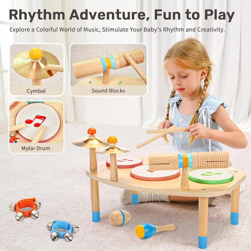 WINGYZ Montessori Baby Musical Toys & Wooden Musical Instruments for Toddlers 1-3