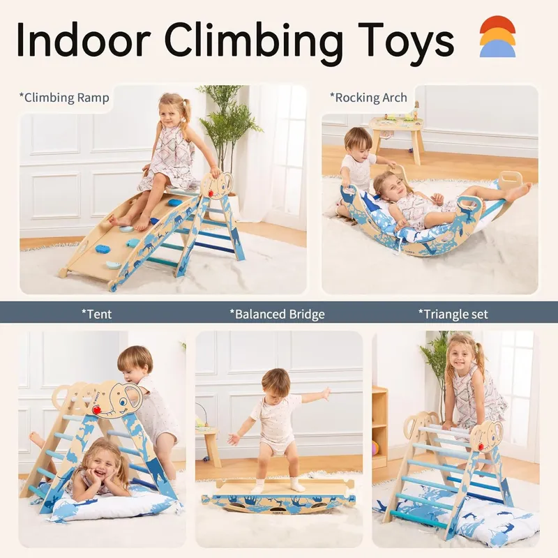 wingyz 8-in-1 Pikler Triangle Set-Foldable Baby Climbing Toys